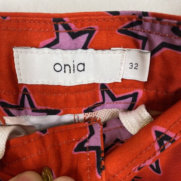 Onia Mens Size 32 The Calder Red Star Print Swim Trunks 7.5" Inseam Summer Beach - Picture 7 of 10